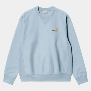 Carhartt WIP American Script Sweatshirt | Frostet Bla Clearance