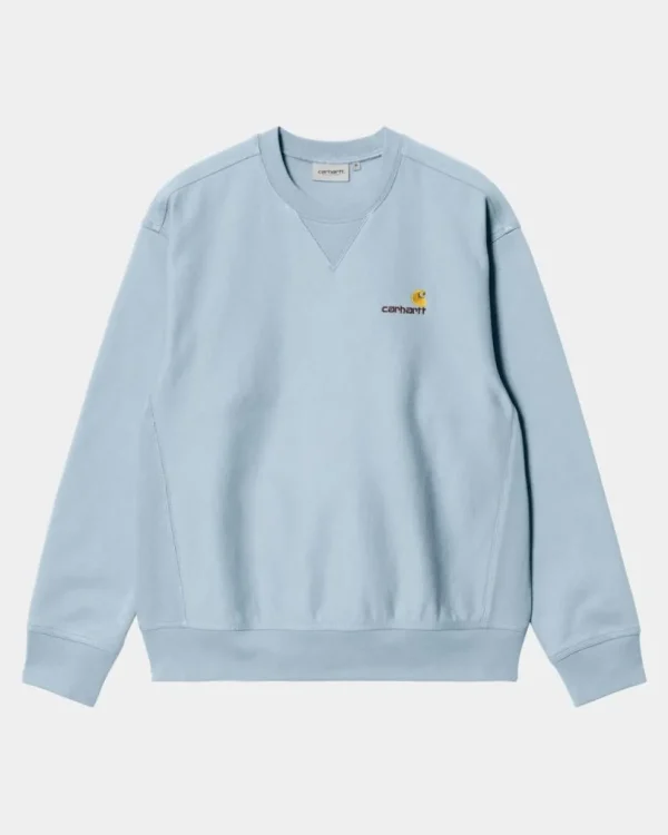 Carhartt WIP American Script Sweatshirt | Frostet Bla Clearance