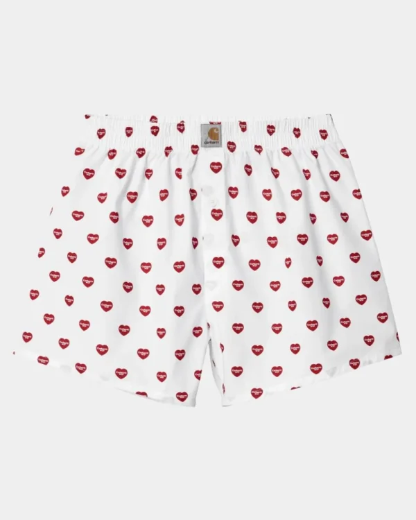 Carhartt WIP Bomuld Boxer | Hvidt Hjerte Print Best