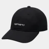 Carhartt WIP Canvas Script Cap | Sort Hvid Hot