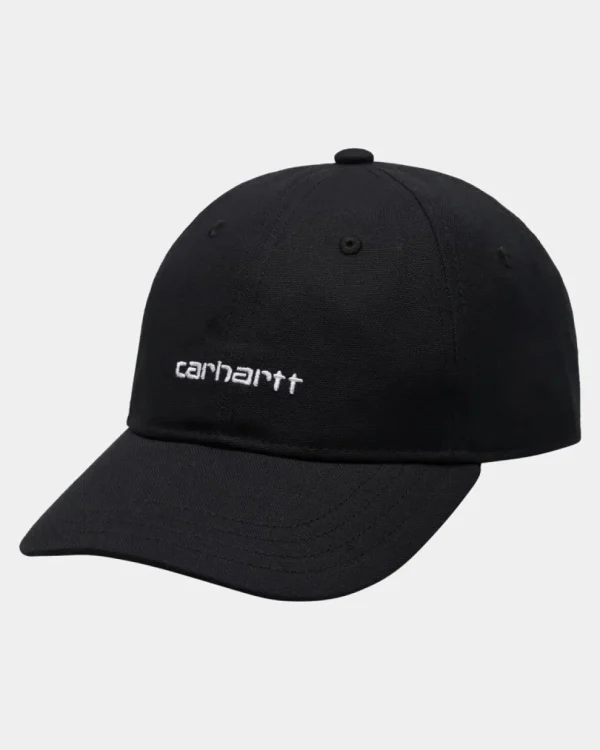 Carhartt WIP Canvas Script Cap | Sort Hvid Hot