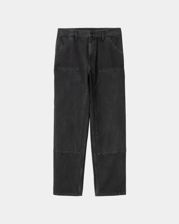 Carhartt WIP Dobbelt Knaebukser - Denim | Sort (Stenvasket) Hot