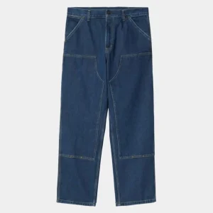 Carhartt WIP Dobbelt Knaebukser - Denim | Bla (Stenvasket) Clearance