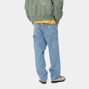 Carhartt WIP Dobbelt Knaebukser - Denim | Bla (Sten Bleget) Cheap