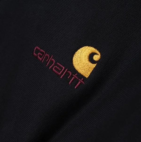 Carhartt WIP Half Zip American Script Sweatshirt | Sort Online