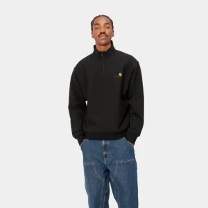 Carhartt WIP Half Zip American Script Sweatshirt | Sort Online