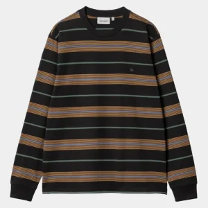 Carhartt WIP Haynes Stripe Langaermet T-Shirt | Sort Cheap