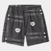 Carhartt WIP Heart Bandana Print Kort | Sort Sale