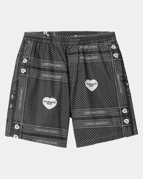 Carhartt WIP Heart Bandana Print Kort | Sort Sale