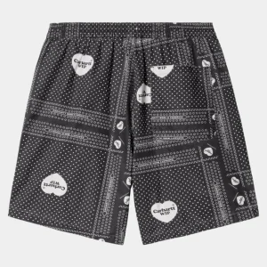 Carhartt WIP Heart Bandana Print Kort | Sort Sale