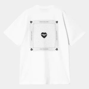 Carhartt WIP Hjerte Bandana T-Shirt | Hvid Sort Best