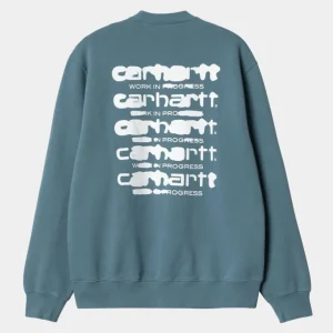 Carhartt WIP Ink Bleed Sweatshirt | Vancouver Bla/Hvid (Stenvasket) Best