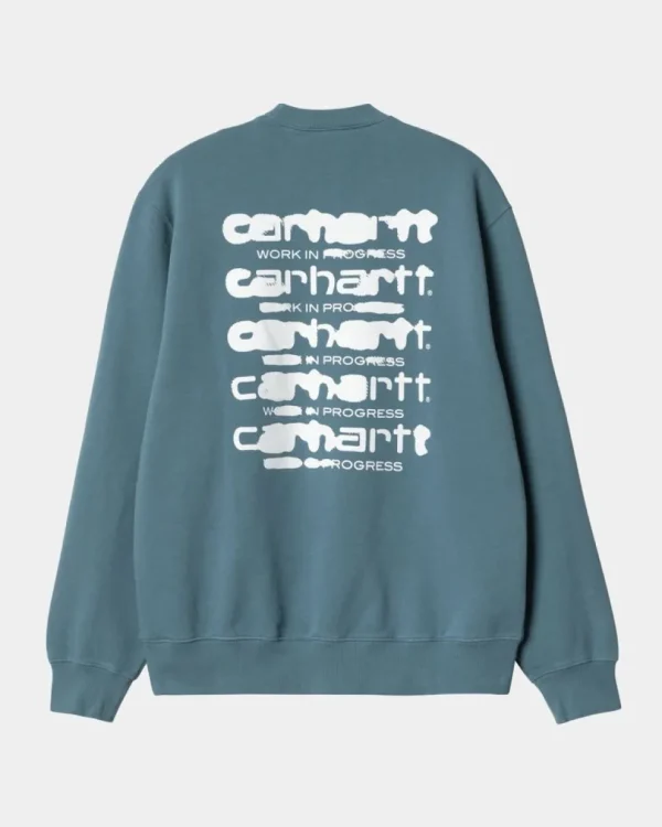 Carhartt WIP Ink Bleed Sweatshirt | Vancouver Bla/Hvid (Stenvasket) Best