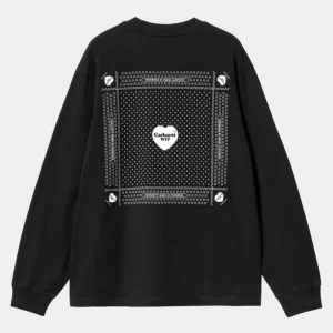 Carhartt WIP Langaermet T-Shirt Med Hjertebandana Til Kvinder | Sort Best