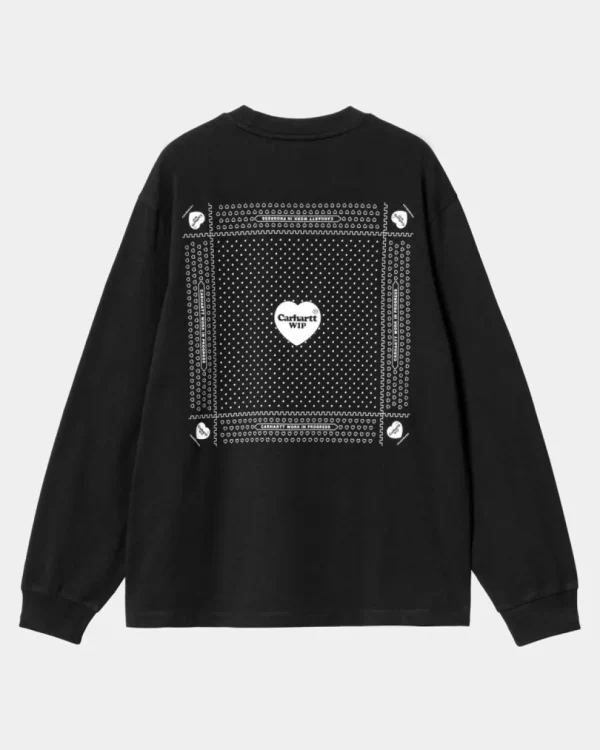 Carhartt WIP Langaermet T-Shirt Med Hjertebandana Til Kvinder | Sort Best