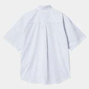 Carhartt WIP Linus Stripe Kortaermet Skjorte | Blege Flash Sale