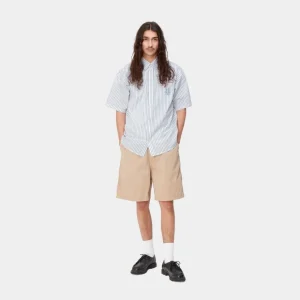 Carhartt WIP Linus Stripe Kortaermet Skjorte | Blege Flash Sale