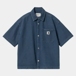 Carhartt WIP Lovilia Skjorte | Bla (Heavy Stone Vask) Flash Sale