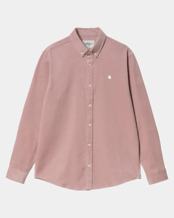 Carhartt WIP Madison Fine Cord Skjorte | Glassyet Pink / Voks Outlet