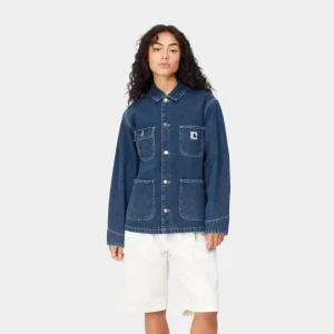 Carhartt WIP Og Michigan Frakke Til Kvinder (Forar) - Denim | Bla (Stenvasket) Store