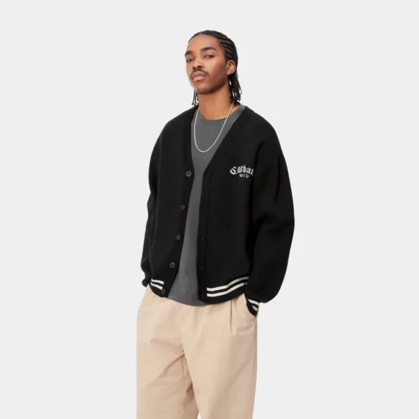 Carhartt WIP Onyx Cardigan | Sort/Voks Best Sale