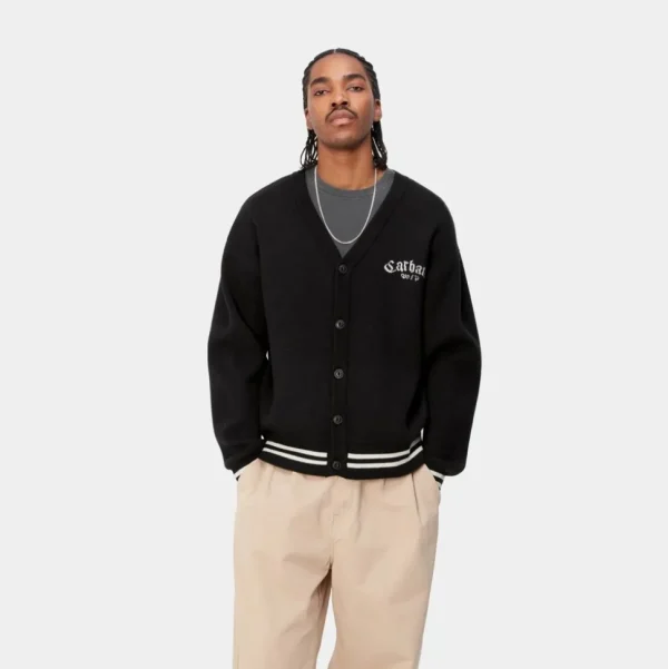 Carhartt WIP Onyx Cardigan | Sort/Voks Best Sale