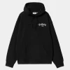 Carhartt WIP Onyx Script Sweatshirt Med Haette | Sort Sale