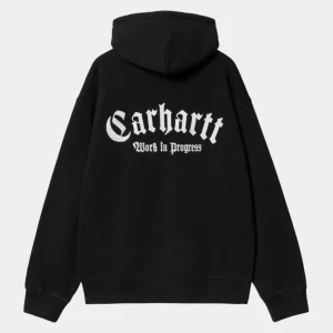 Carhartt WIP Onyx Script Sweatshirt Med Haette | Sort Sale