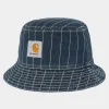 Carhartt WIP Orlean Stripe Bucket Hat | Bla/Hvid (Stenvasket) Shop