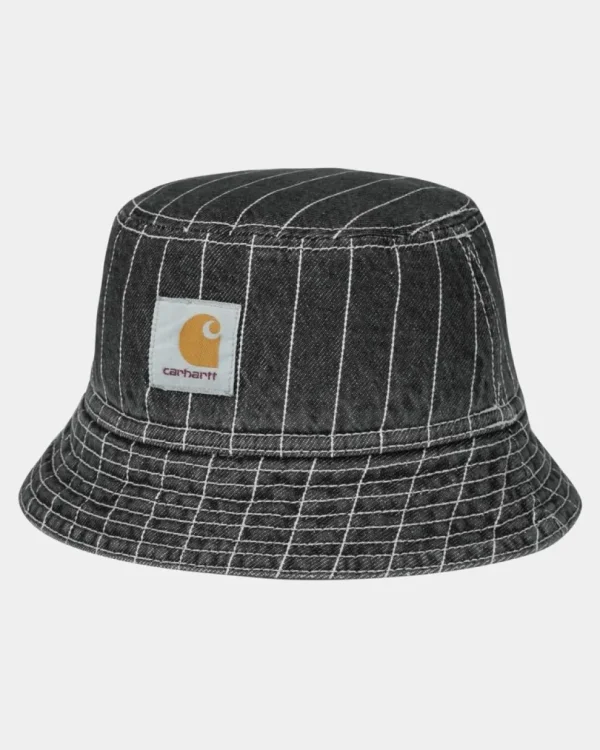 Carhartt WIP Orlean Stripe Bucket Hat | Sort/Hvid (Stenvasket) Sale