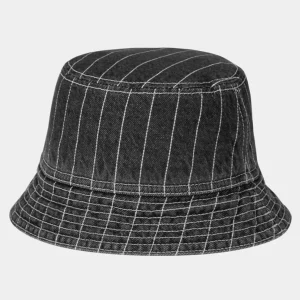 Carhartt WIP Orlean Stripe Bucket Hat | Sort/Hvid (Stenvasket) Sale