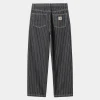 Carhartt WIP Orlean Stripe Bukser | Sort/Hvid (Stenvasket) Clearance