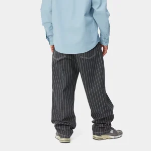 Carhartt WIP Orlean Stripe Bukser | Sort/Hvid (Stenvasket) Clearance