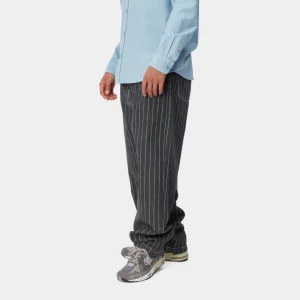 Carhartt WIP Orlean Stripe Bukser | Sort/Hvid (Stenvasket) Clearance