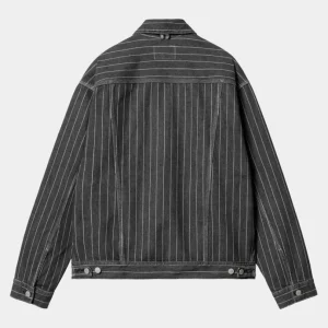 Carhartt WIP Orlean Stripe Jakke | Sort/Hvid (Stenvasket) Online