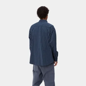 Carhartt WIP Orlean Stripe Skjorte | Bla / Hvid Sale