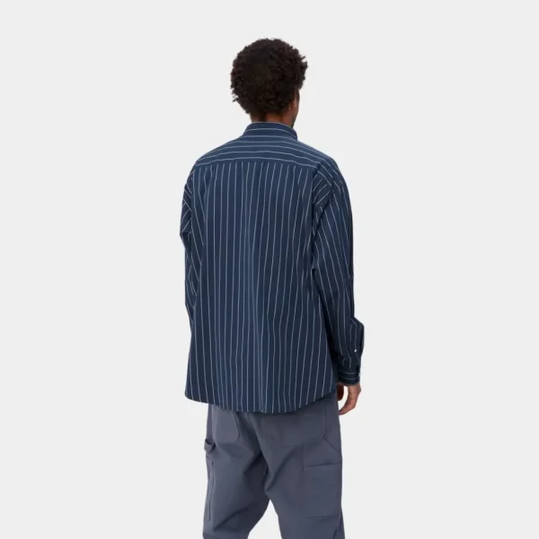 Carhartt WIP Orlean Stripe Skjorte | Bla / Hvid Sale