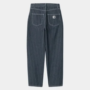 Carhartt WIP Orlean Stripe-Bukser Til Kvinder | Bla/Hvid (Stenvasket) New