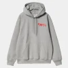 Carhartt WIP Rocky Script Sweatshirt Med Haette | Gra Lyng Best Sale