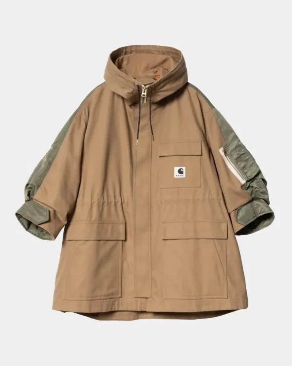 Carhartt WIP Sacai X And X Nylon Twill Frakke | Beige / Khaki Clearance