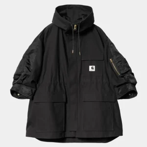 Carhartt WIP Sacai X And X Nylon Twill Frakke | Sort New