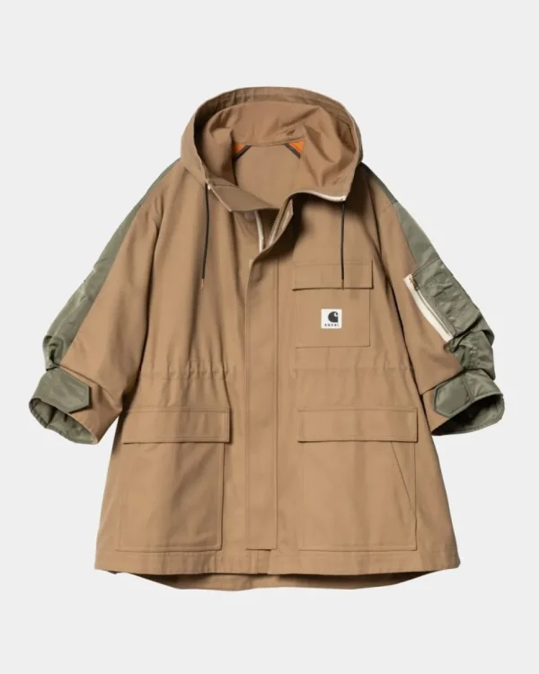 Carhartt WIP Sacai X And X Nylon Twill Frakke | Beige / Khaki Clearance