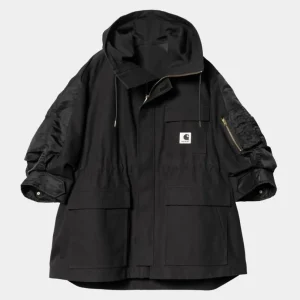 Carhartt WIP Sacai X And X Nylon Twill Frakke | Sort New