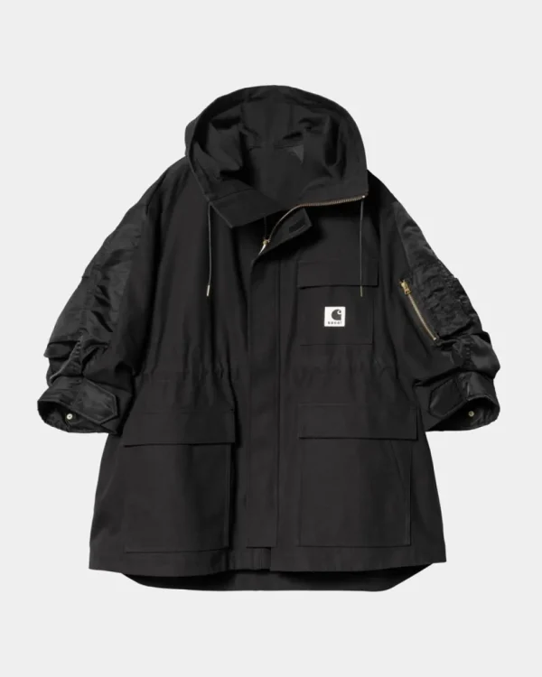 Carhartt WIP Sacai X And X Nylon Twill Frakke | Sort New