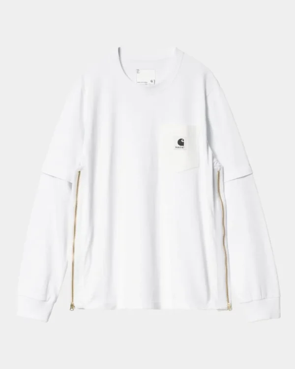 Carhartt WIP Sacai X Langaermet T-Shirt | Hvid Flash Sale