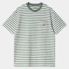 Carhartt WIP Seidler Stripe Pocket T-Shirt | Park / Hvid Fashion