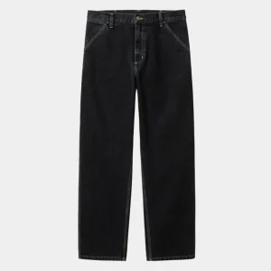 Carhartt WIP Simple Pant - Denim | Sort (Heavy Stone Vask) Outlet