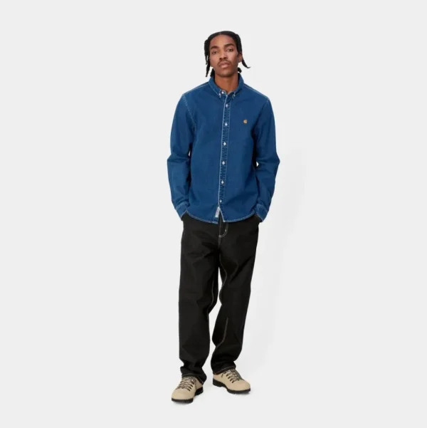 Carhartt WIP Simple Pant - Denim | Sort (En Vask) Flash Sale