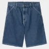 Carhartt WIP Simple Short - Denim | Bla (Stenvasket) Sale