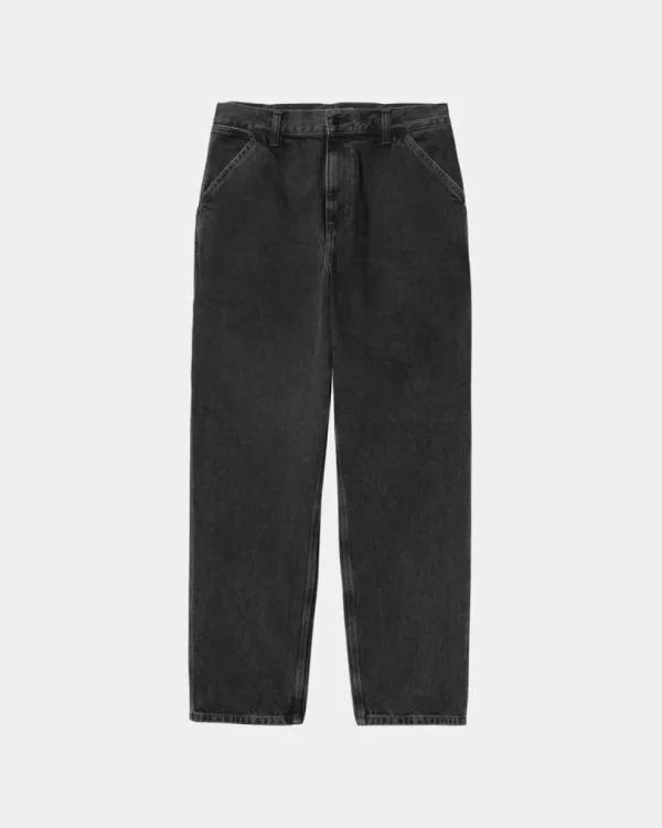 Carhartt WIP Single Knee Pant - Denim | Sort (Stenvasket) Best Sale